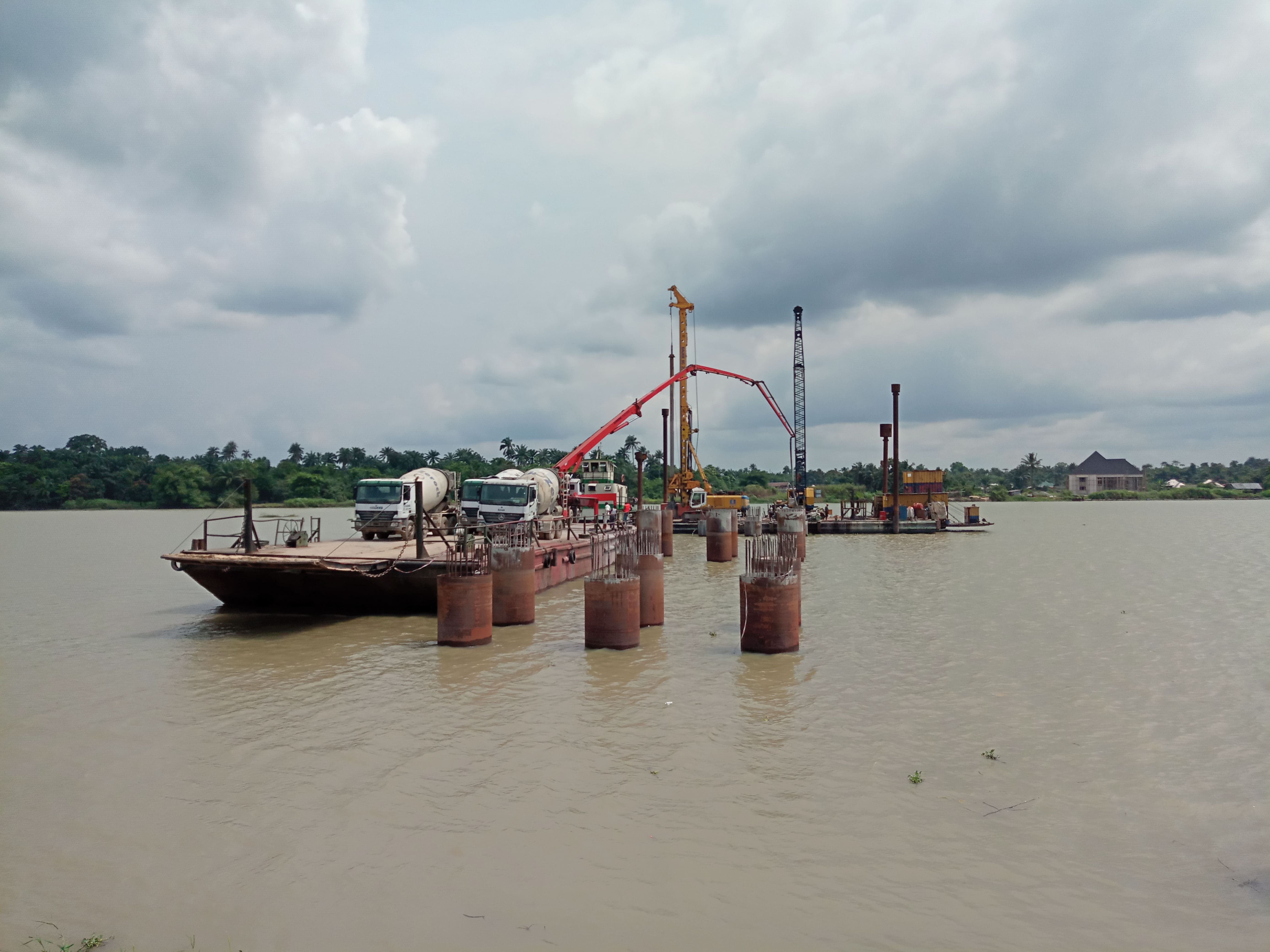 Construction of Ayakoromo Bridge, Across Forcados River, Delta State, Nigeria Image