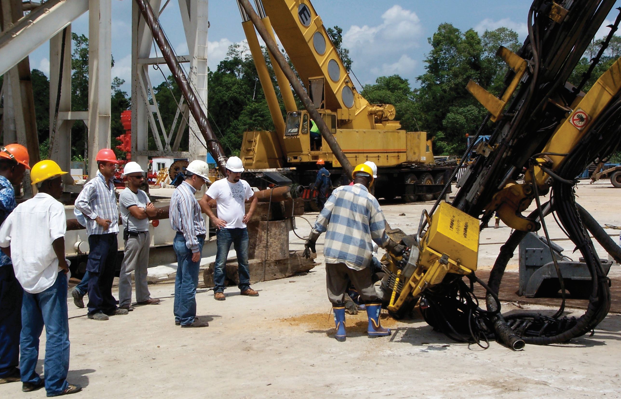 Foundation reinforcement through cement concrete injection at IDU oil drilling location for ENI Nigeria Image